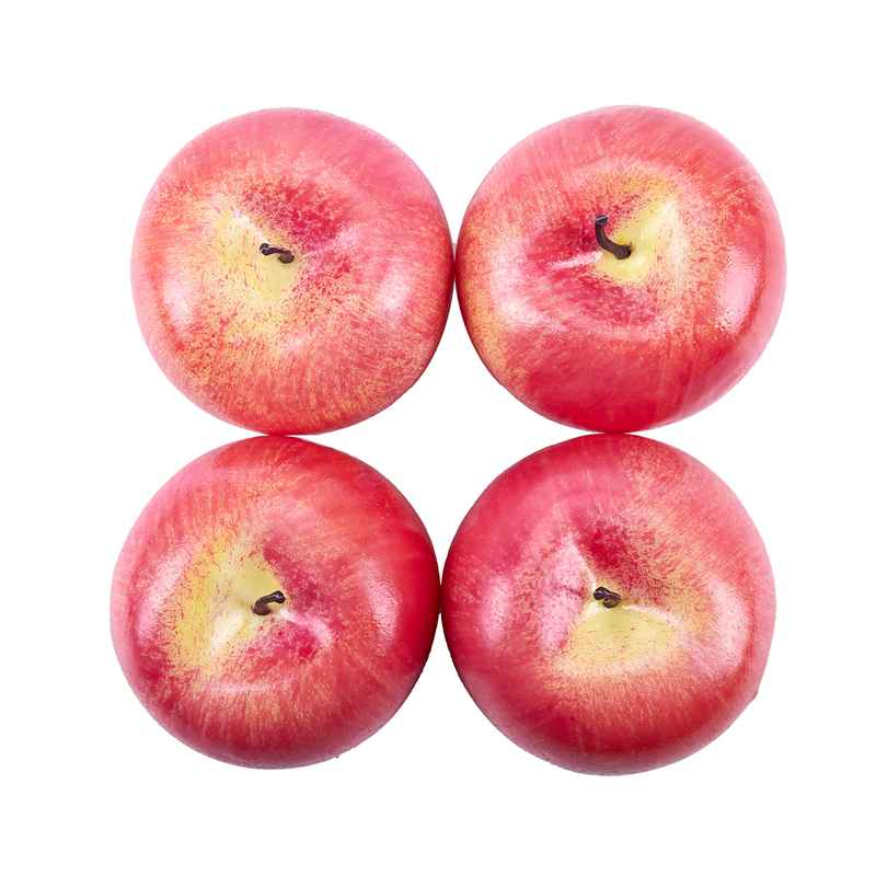 4 store kunstige røde æbler dekorative frugter af bedste kunstige
