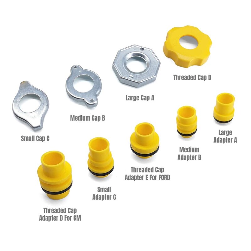 No Spill Coolant Funnel Kit, Spill Free Radiator Coolant Filling Funnel Bleeder with Adapters General-Purpose 15pcs