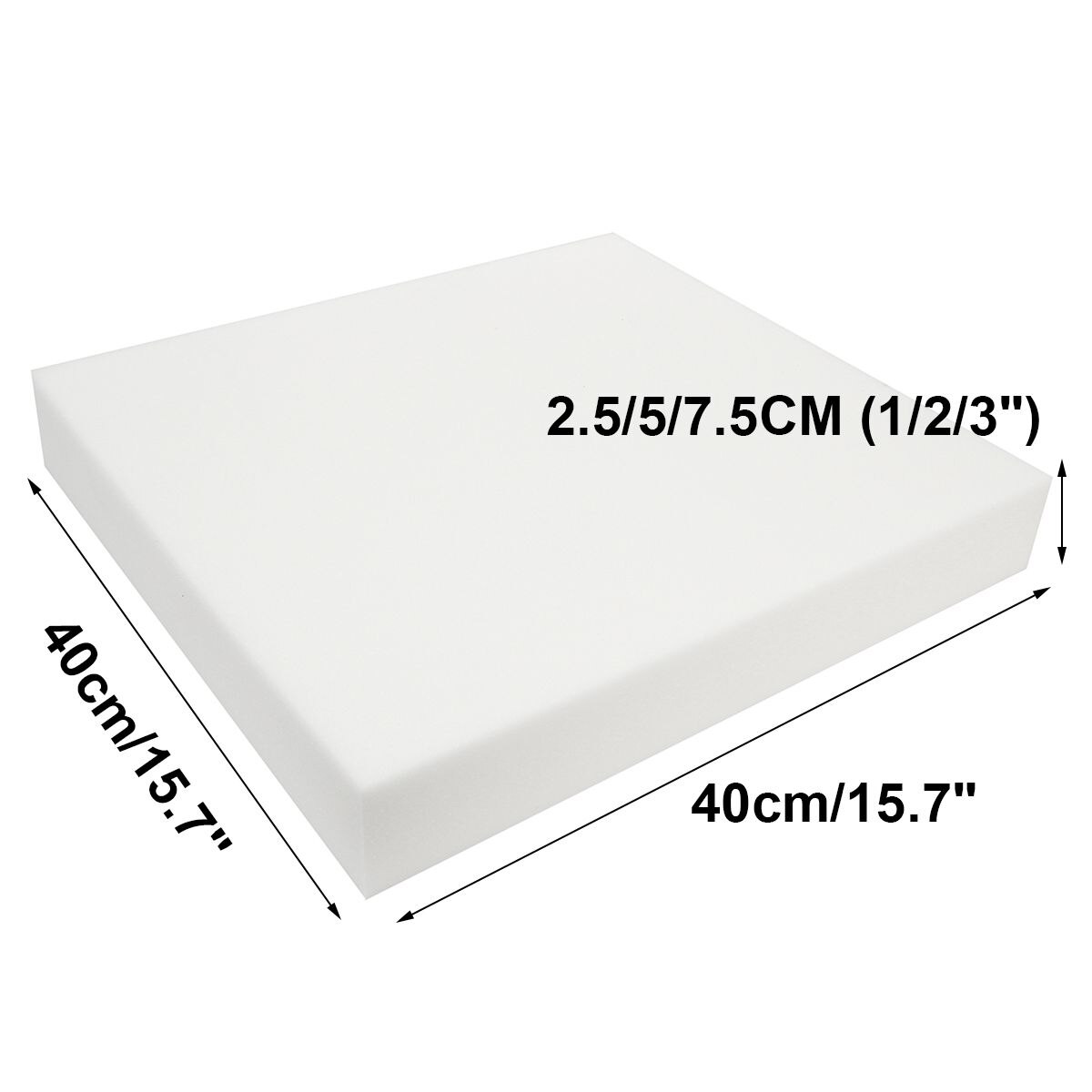 40 x 40cm hög densitet sittdyna skumgummi ersättning polyuretan klädsel dyna pad vit fast skum ark kuddar dynor