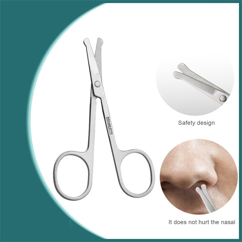 Nose Hair Scissors Mini Stainless Steel Round Head Beauty Trimmer Nose Hair Trimmer Portable Ergonomics Nose Hair Cutter