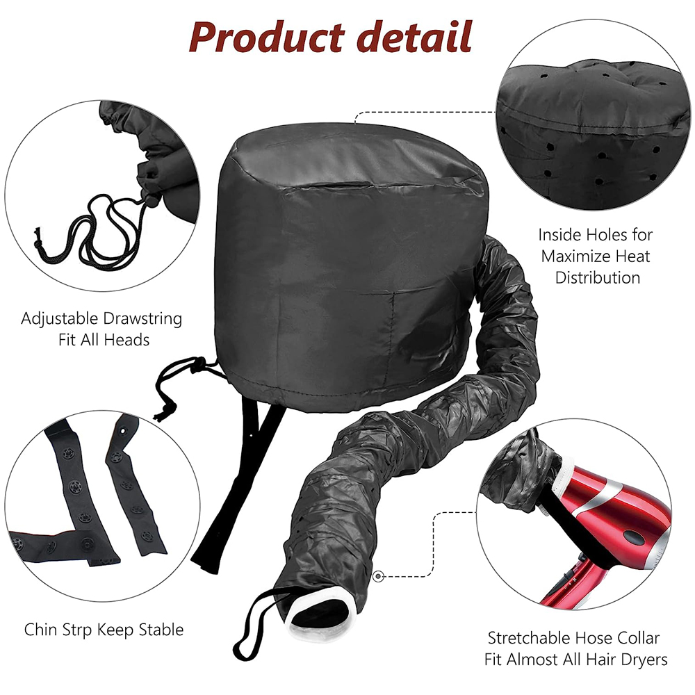 1 pièces sèche-cheveux capot capot sèche-cheveux fixation avec mentonnière et tuyau étendu accessoire réglable capot chapeau sèche-cheveux outil