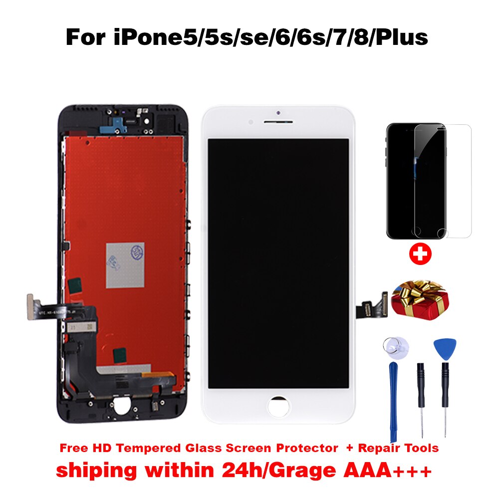 Pantalla LCD para iPhones 7 7Plus pantalla táctil de reemplazo para iPhones 6 6S 7 8 series sin píxeles muertos pantalla LCD grado AAA + + +