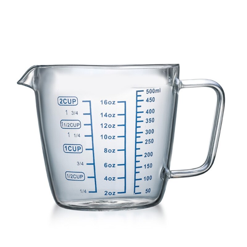Heat Resistant Glass Measuring Cup Scale Marking Cup Microwave Measuring Cup with Lid Y5JC