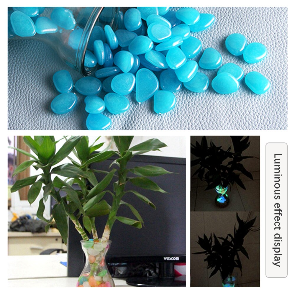 thumbnail image 2 of PoYang 1000 Pcs Blue Glow In The Dark Rocks - Sun Powered Glow Stones For Outdoor & Indoor Decor 2 of 2