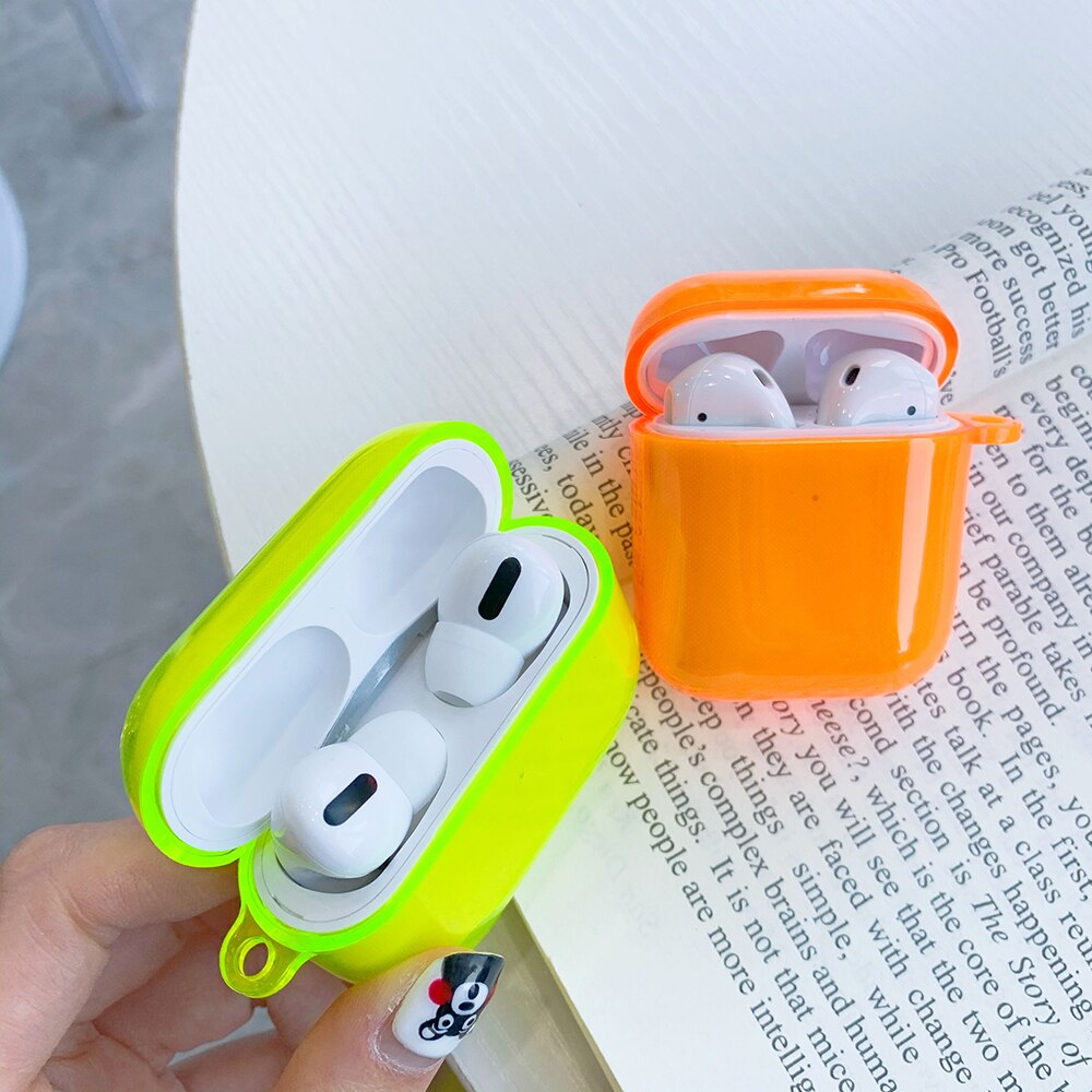 Transparent Fluorescence Color Earphone Cover For Apple AirPods Pro 3 Air Pods 2 Soft Silicone Fancy Case Clear TPU Accessories