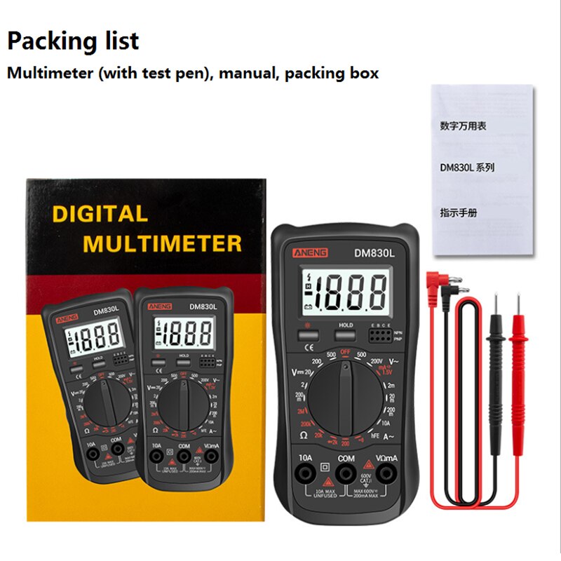 High Precise AC DC Digital Multimeter Multimetro Voltage Meter Multifunctional Measuring Electrical Instrument Tool