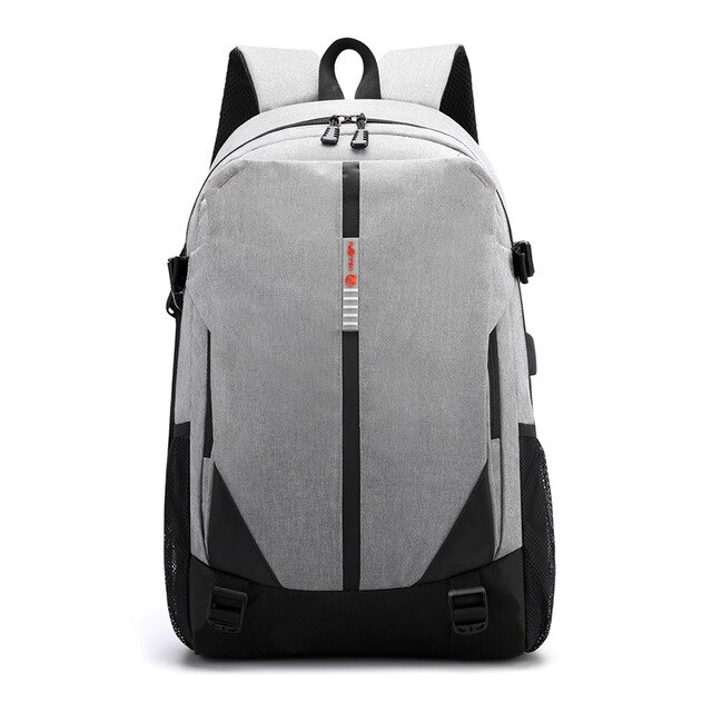 Chuwanglin casual masculino mochila saco de viagem mochilas carregamento usb sacos para portátil mochila casual daypack saco f703001: Cinza