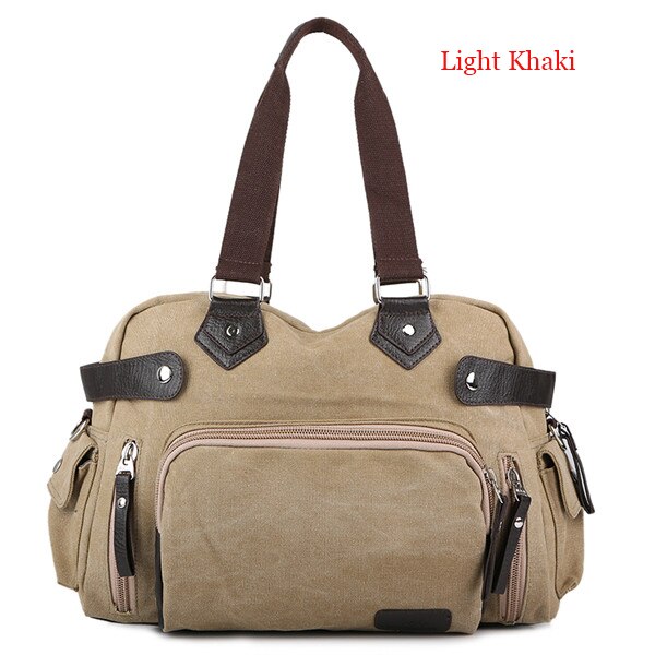 MANJH Canvas Men's Handbags Casual Cross Section Single Shoulder Bag Brand Inclined Shoulder Bag M005: Light Khaki