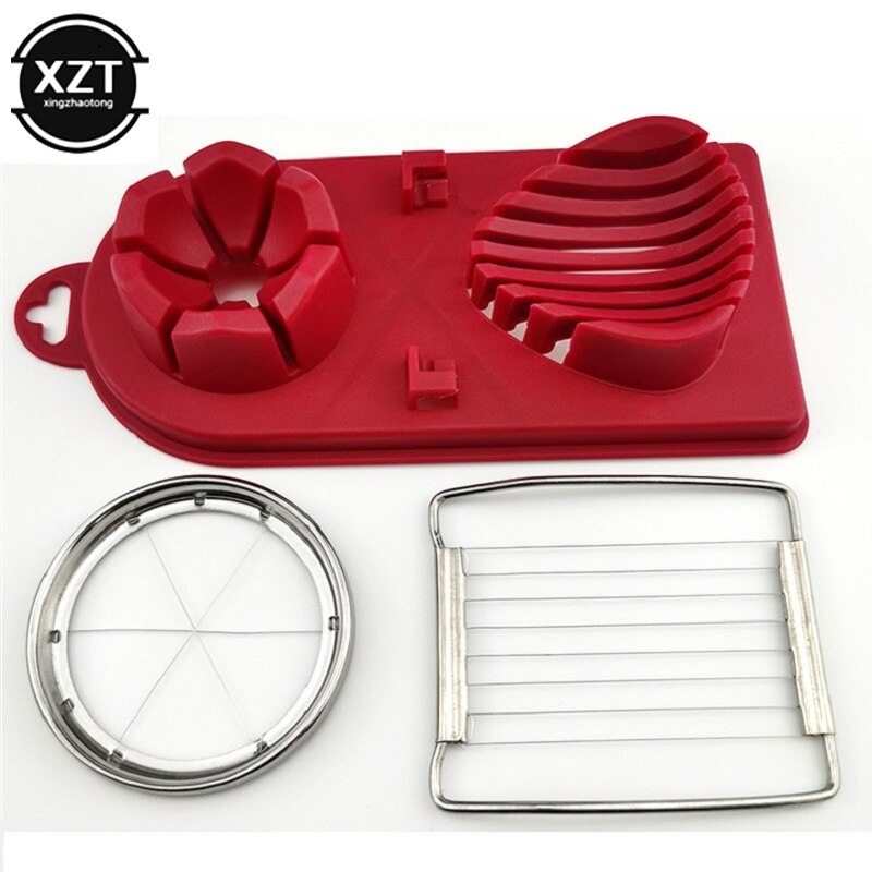 2 In1 Stainless Steel Egg Cutting Egg Cutter Egg Slicer Sectioner Cutter Mold Flower-Shape Luncheon Meat Cutter Kitchen Gadgets