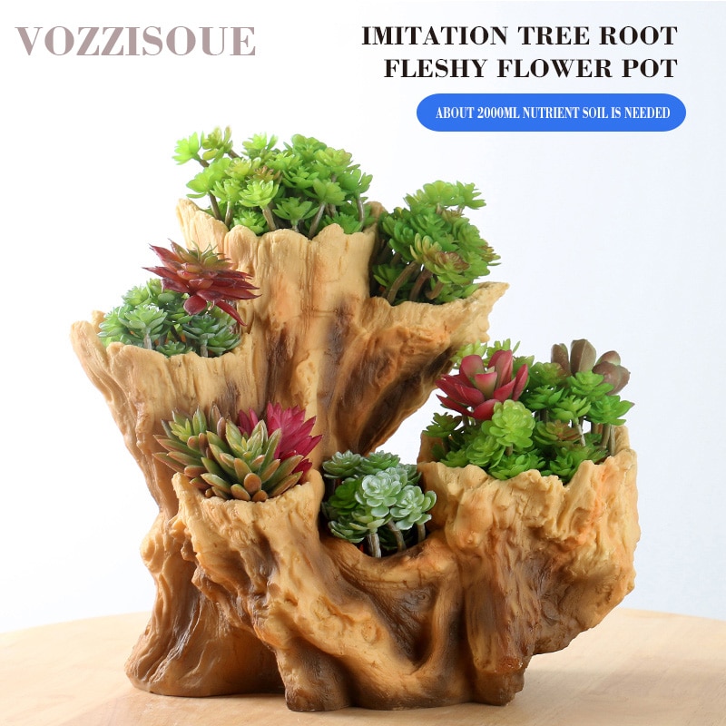 Kinesisk harpiks trærod blomsterpotte indendørs potter til sukkulenter maceta colgante bonsai potte kontor dekoration plante potter