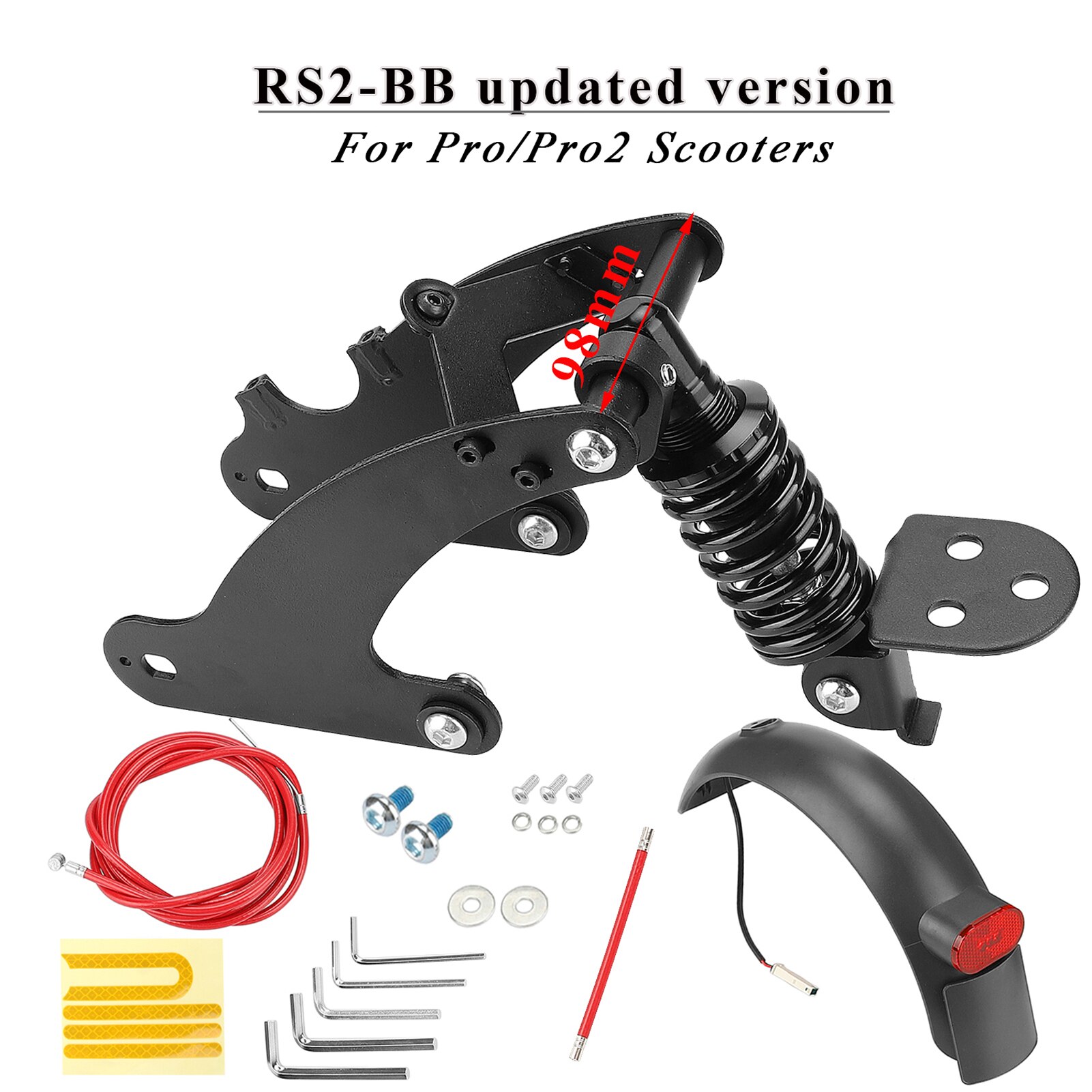 Accessori Scooter Scooter elettrico ammortizzatore posteriore Kit ammortizzatore per Xiaomi Mijia M365 Pro forcella sospensione anteriore: B PRO1 PRO2 Set