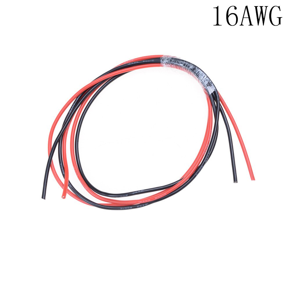 1Meter Zwart + 1Meter Rode Siliconen Draad 12AWG 14AWG 16AWG 22AWG 24AWG Heatproof Zachte Siliconen Silicagel Draad kabel