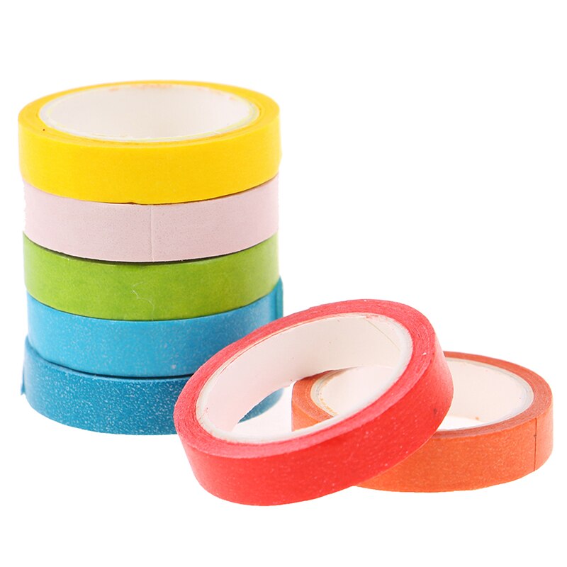 10 Stks/partij Lijm Regenboog Effen Kleur Masking Washi Sticky Papier Tape