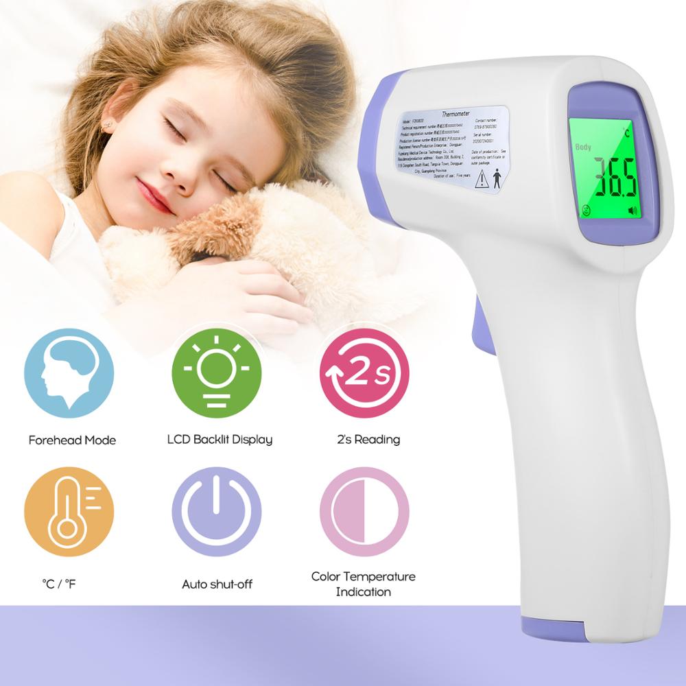 Non-contact IR Infrared Forehead Body Thermometer Handhold Portable Temperature Measurement LCD Digital Display for Kids Adults: 14