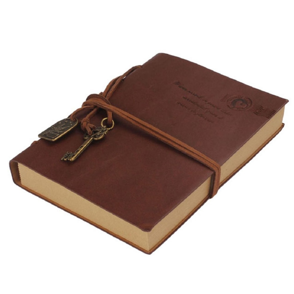 Klassische retro Jahrgang Stil PU Abdeckung Schnur Schlüssel Gebunden Leere Notizbuch Notizblock Reise Tagebuch Tagebuch skizzieren tagebuch journaling: Kaffee