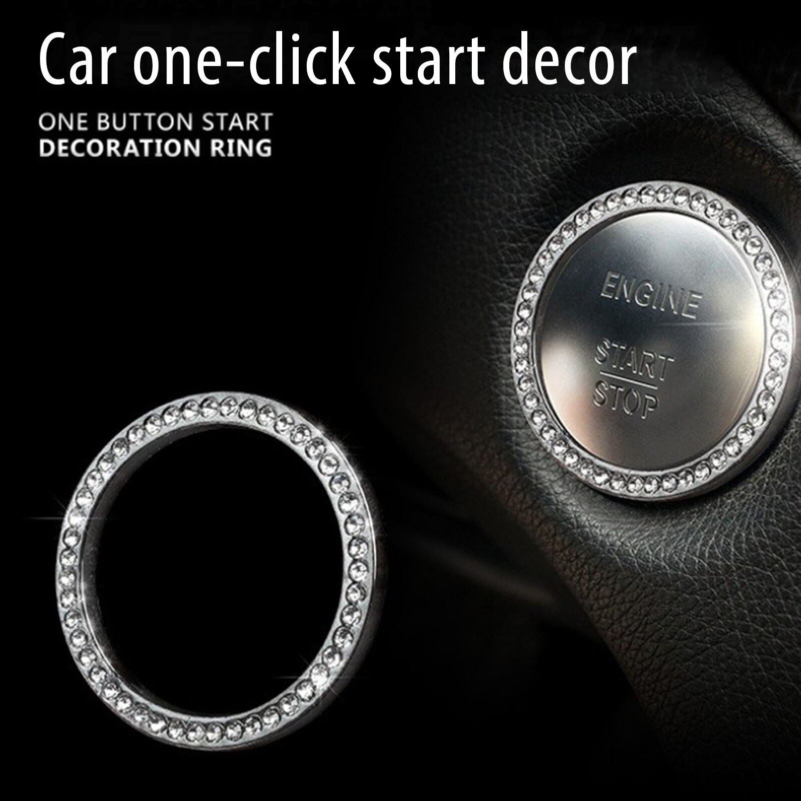 Auto Starter Switch Decor Auto-interieur Strass Ring Auto Starter Ring Decoratie Auto Interieur Decoratie Vrouw