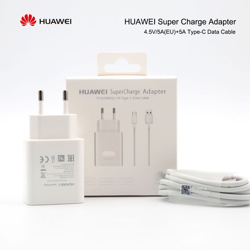 Originele Huawei 5V4.5A Super Snel Opladen Usb Muur Opladen Power Adapter,5A Type-C Kabel Voor Honor Nova 45 P20 P30 Mate20 Mate30