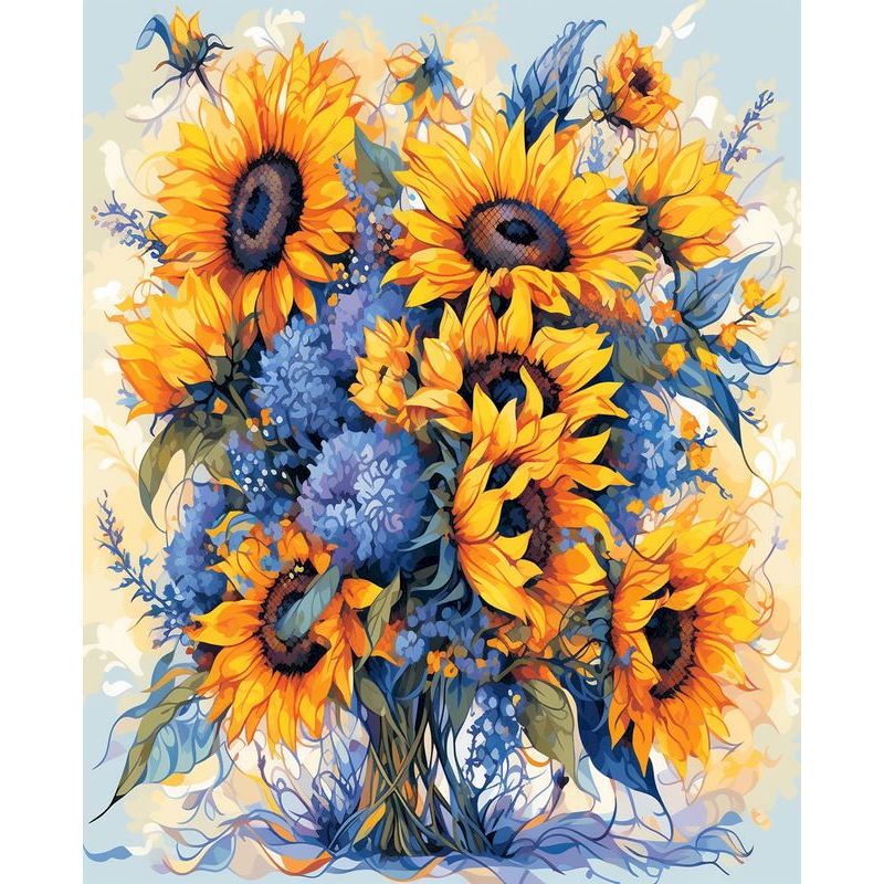 PhotoCustom Sunflower 60X75cm DIY Painting By Numbers Flowers Oil Paint By Numbers On Canvas Frameless Digital Painting Number K