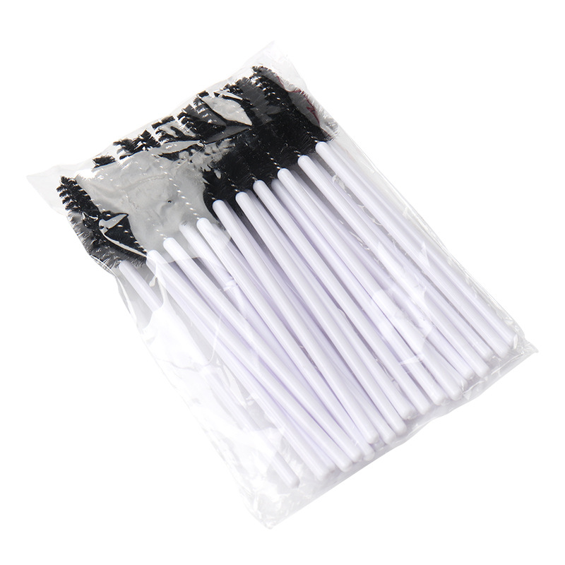 50Pcs Wimper Wenkbrauw Borstel Water Shape Nylon Materiaal Wimpers Make Borstels Wimper Extension Beauty Tools Mascara Wand: Beige