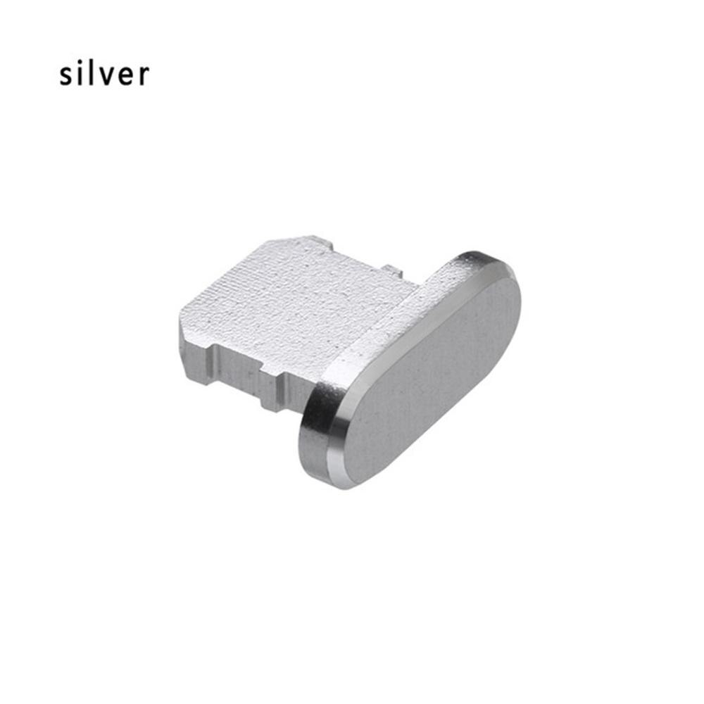 Metall Staub Stecker Lade Port Haut Pc Ladegerät Port Anti Staub Stecker Kappe Stopper Abdeckung Handy Staub Stecker: Silber