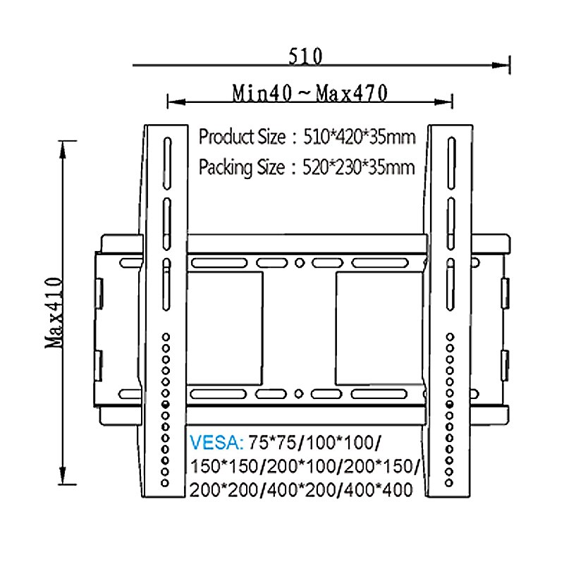 LVDIBAO TV Wall Mount LCD Monitor Extension Arm for size 32-43 inches load weight 35kg LED TV Flat Screen Bracket