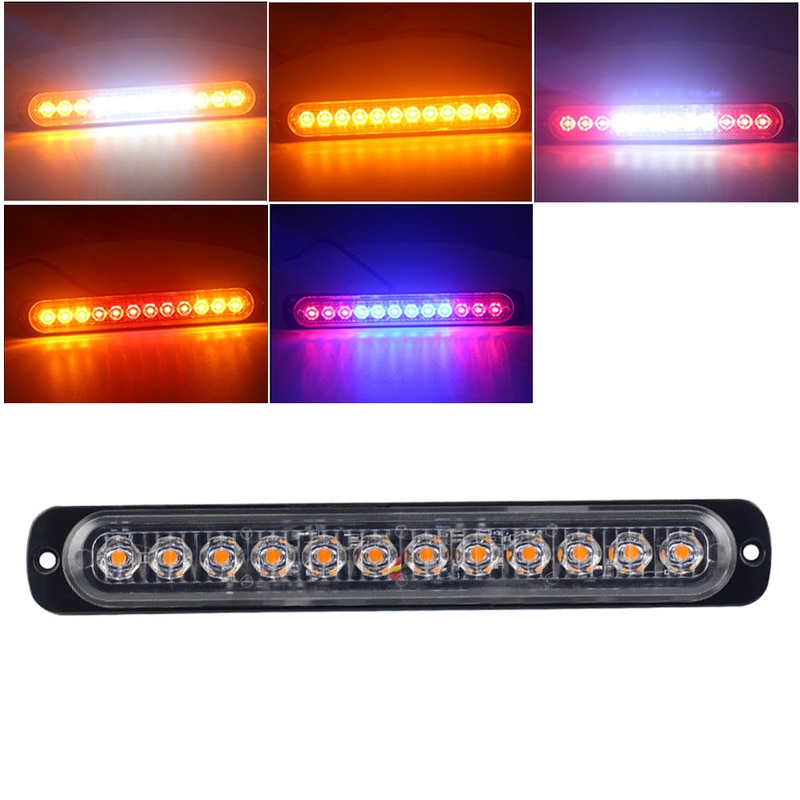 12 LED Amber Strobe Light Truck Gevaar Baken Flash Waarschuw Emergency 12-24V Politie Licht Auto- styling Auto Accessoires