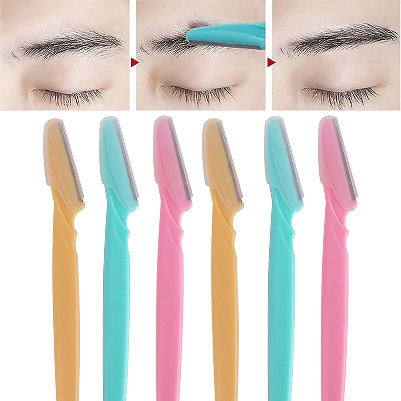 6 Stks/set Wenkbrauw Trimmer Facial Hair Remover Cutter Schaar Wenkbrauw Scheermes Scheerapparaat Shaper Wenkbrauw Tool Gezicht Make-Up