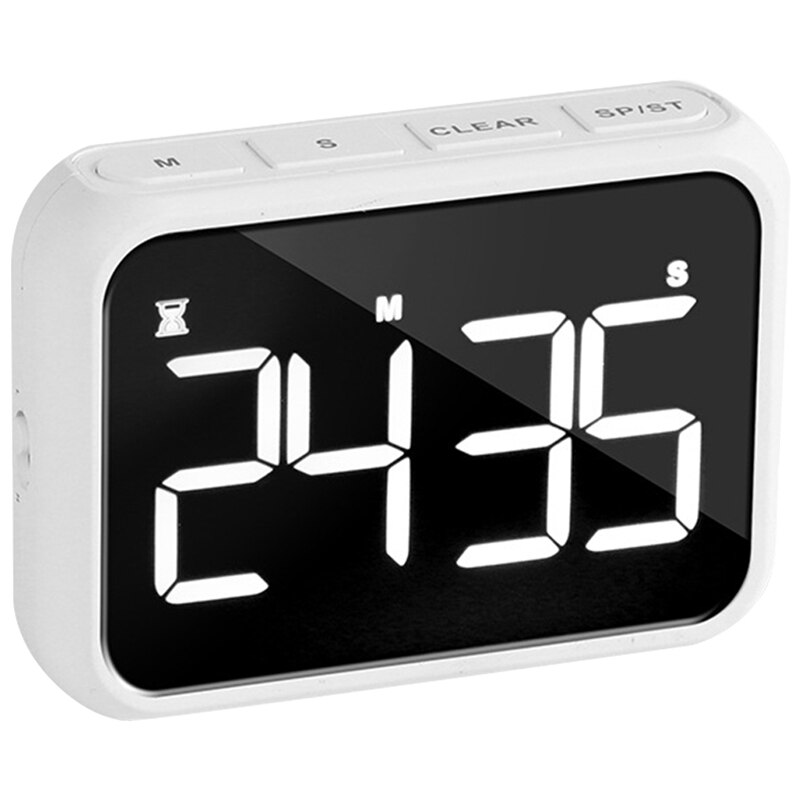 Digitale Keuken Timer,Countdown Count Up Timer Met Grote Led Display, 2 Helderheid, Luid Volume, Voor Koken: white