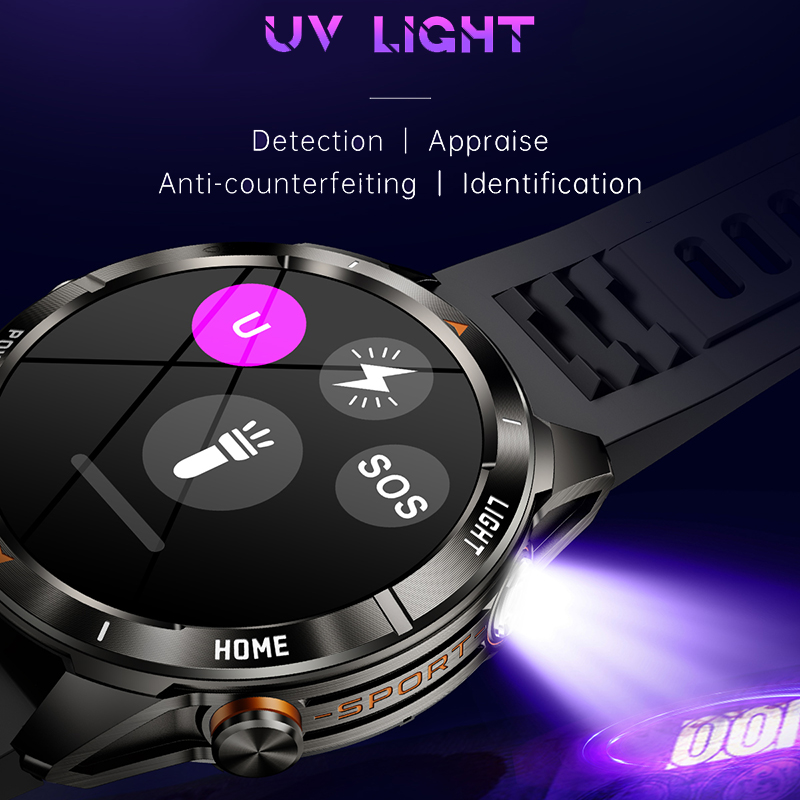 Quatro botões bluetooth chamada relógio inteligente masculino 1.43 Polegada hd sreen 100 + esportes 3atm lanterna à prova dwaterproof água smartwatch homem para huawei