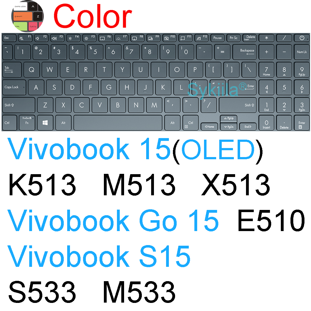 Housse de clavier pour ASUS Vivobook 15 Pro 15X OLED GO S S15 N6506 S5507 S5506 M5506 X1505 M1505 K3504, coque de protection en Silicone: MULTI