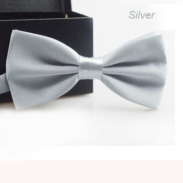 Cravate à nœud papillon pour hommes | Classique, , smoking ajustable, fantaisie, simple, mignon et résistant, pour mariage, 20 #: Silver