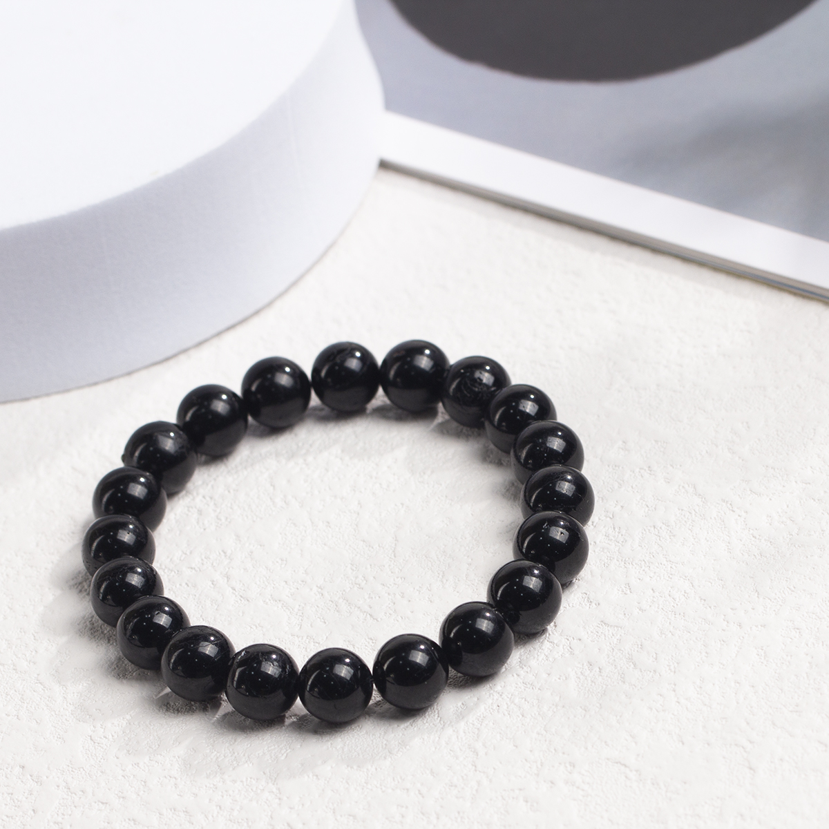 1 peça/turmalina preta natural feita à mão com contas 6mm-10mm pulseira de personalidade neutra presente de feriado para amigos