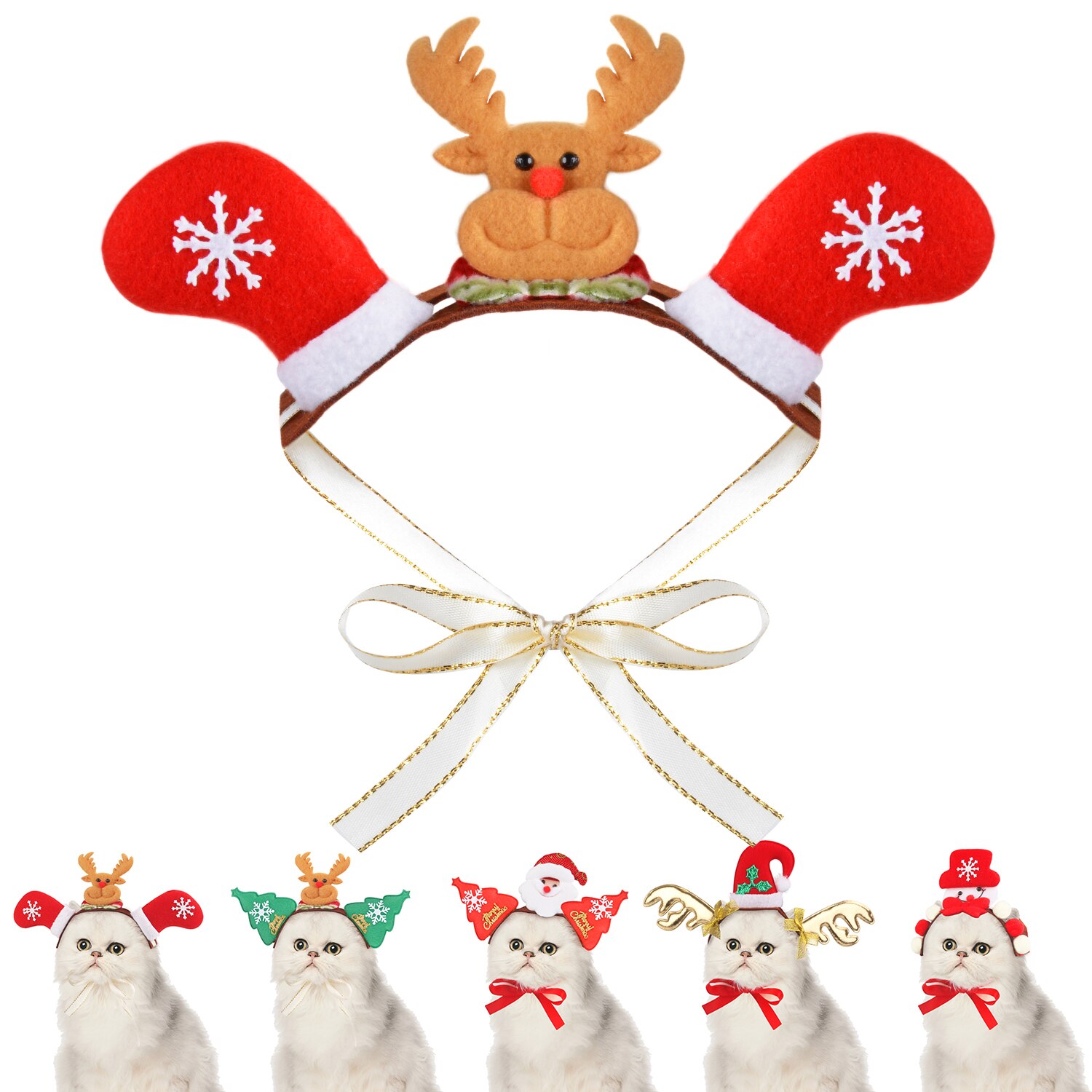 Julehund pandebånd gevirer kæledyrsforsyning hund kat hjorte pandebånd dekoration bamse gevir hund herre hovedbeklædning