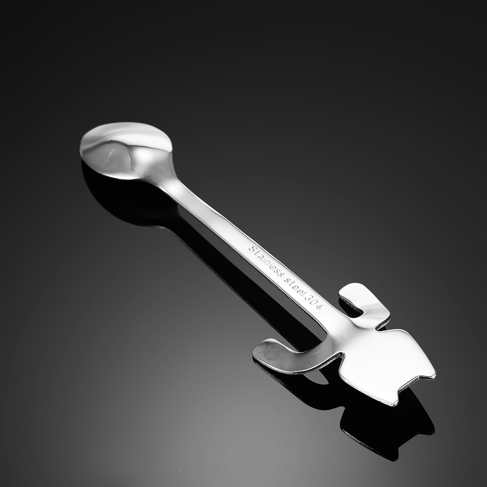 Stainless Steel Cat Spoon Long Handle Flatware Coffee Tea Spoon Seasoning Drinking Tools Hanging Up Teaspoon Kitchen Gadgets