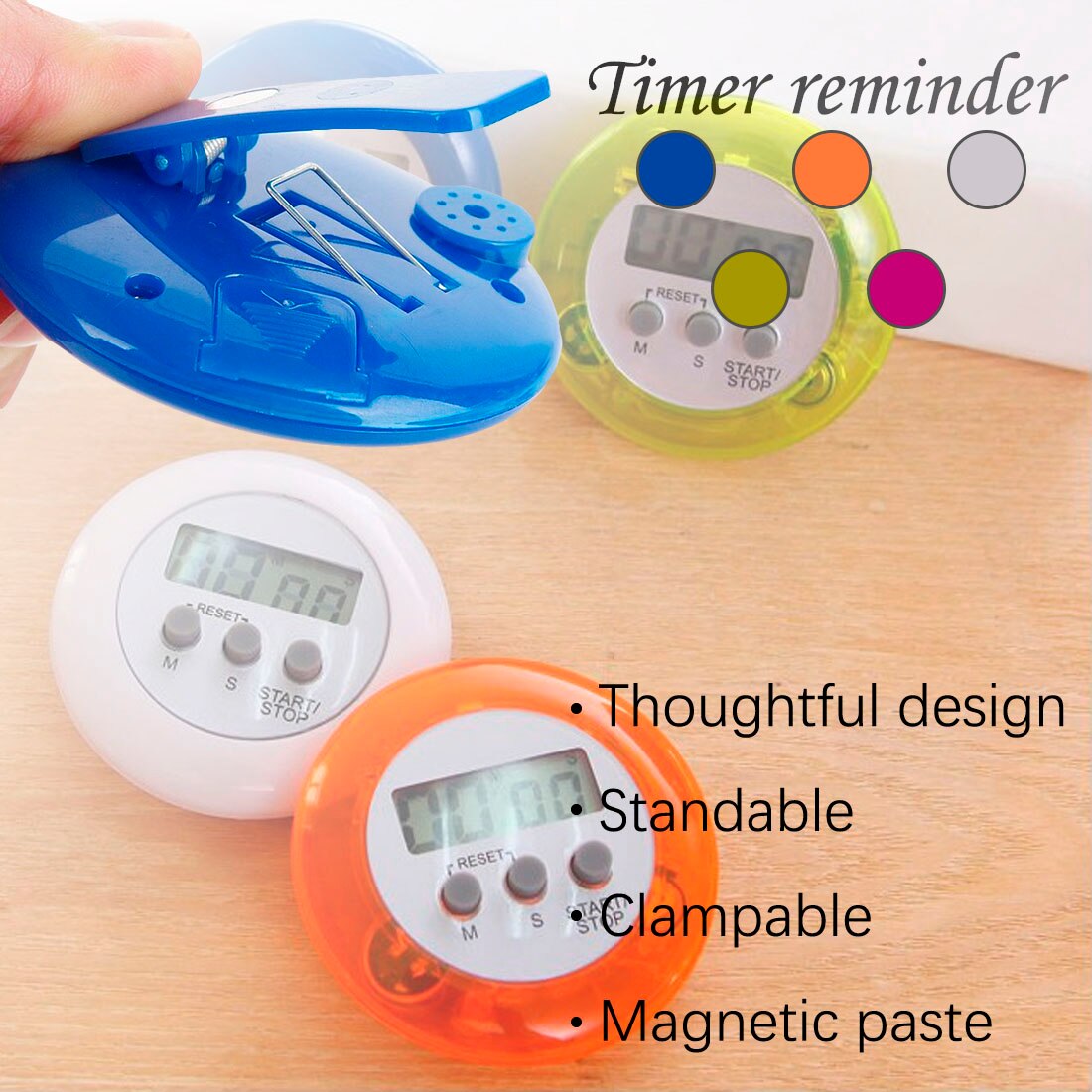 Practical Multi Plastic Kitchen Timer Round Electronic Timer Countdown Timers Kitchen Mini Timer