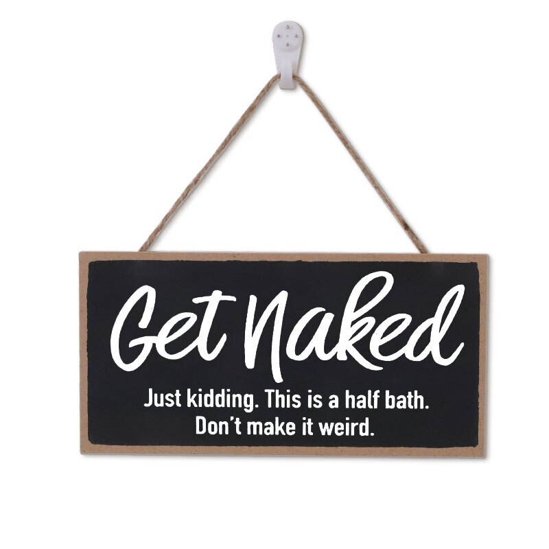 Funny Wood Sign Hanging Wall Art Decorative Funny Inappropriate Sign Bathroom Hanging Board Individuality Home Decor 11: B