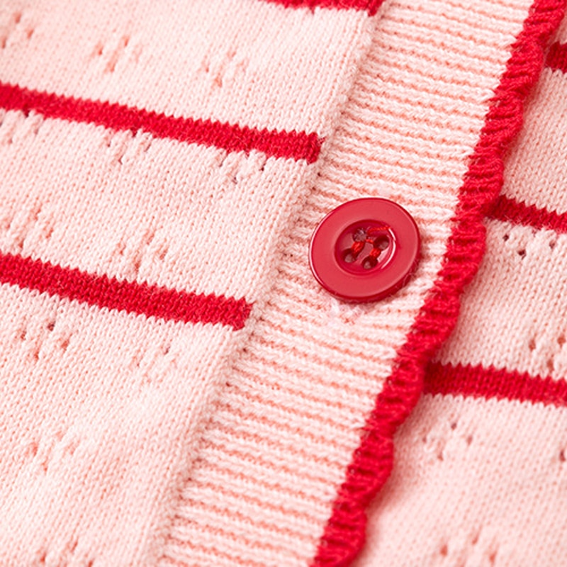 Kindervest jas lente herfst meisjeskleding uitgehold katoenen gebreide trui jas  bc996