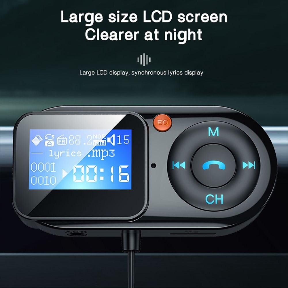 Fm Modulator Zender Bluetooth 5.0 Fm Radio Usb Car Charger Handsfree Car Kit Wireless Aux Audio Fm Zender