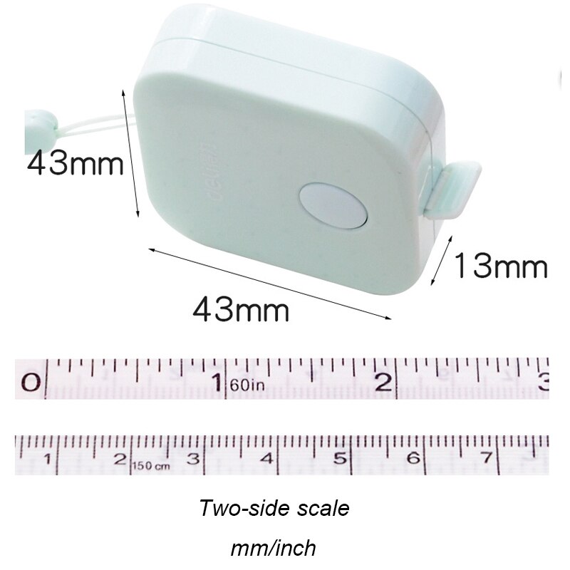 Macaroon Candy Color Leather Measuring Tape Ruler 1.5m*7mm Ruler Mm/ Inch Box Portable Office & School Drafting Supplies