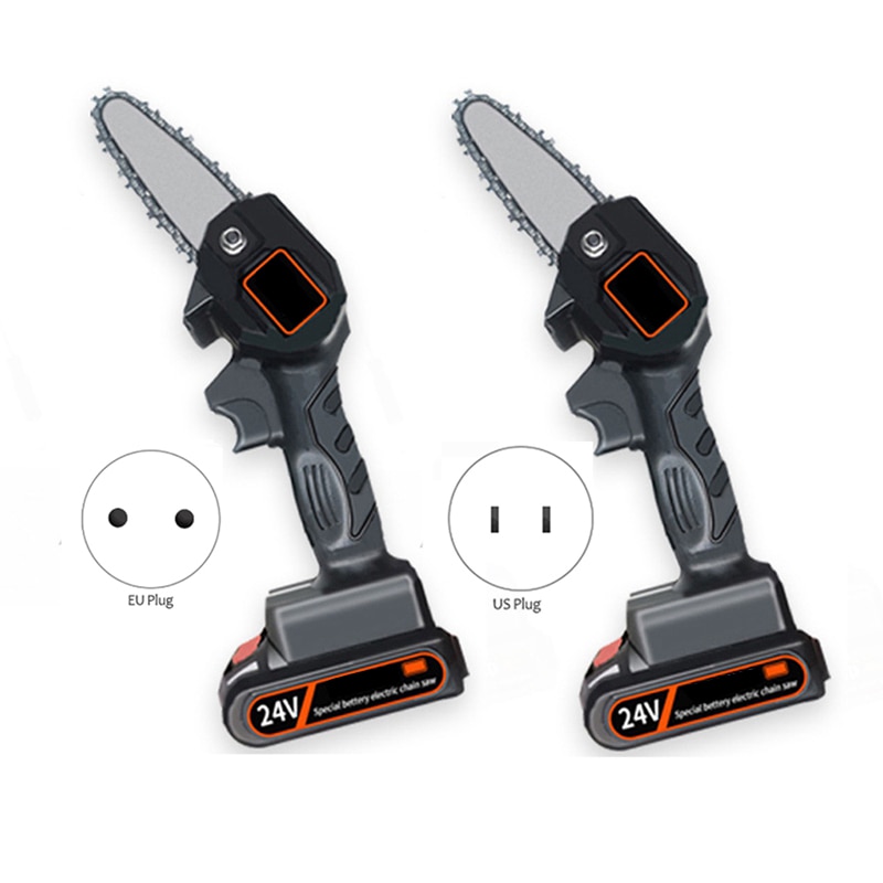 Mini Chainsaw 24V Cordless Electric Portable Chainsaw Brushless Motor Pruning Shears Chainsaw for Wood Cutting