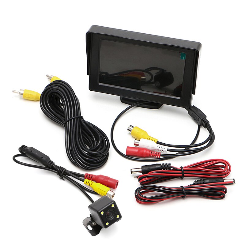 OOTDTY 2 In1 Parkeer 4.3 "TFT LCD Kleuren Monitor + Waterdichte Achteruitkijk Camera W15