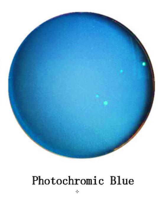 1.56 Photochromic Pink Blue Sunglasses Lens Single Vision Lens 0~-6.0 Myopia Optical Prescription Lenses for Eyewear UV400: Photochromic Blue