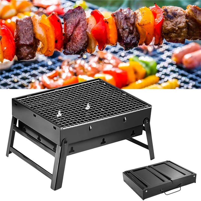 Dikker Opvouwbare Draagbare Bbq Grill Patio Barbecue Kachel Outdoor Camping Picknick Barbecue Compact Houtskool Barbecue Bbq