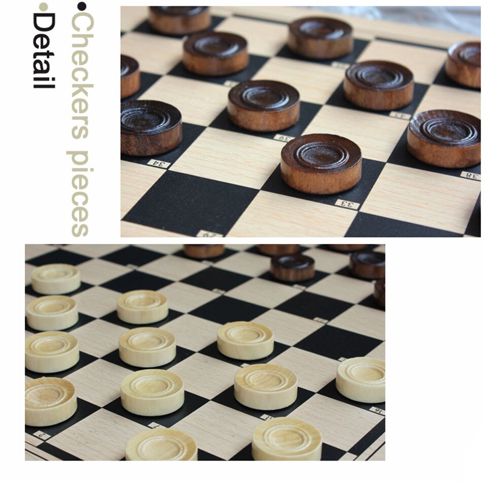 BSTFAMLY International Checkers Wooden Chess Set 47*47*0.3cm Folding Checkerboard Magnetic Chess Game 100 or 64 Checker T1
