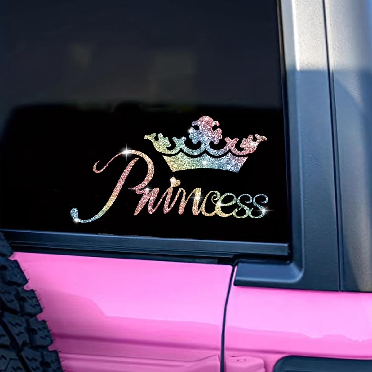 1Pc Kroon Prinses Auto Stickers Faux Diamanten Mousserende Debuut Mode Waterdichte Vinyl Stickers Auto Stickers