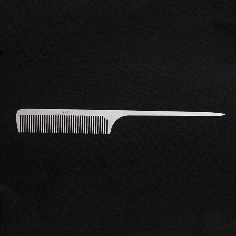 Edelstahl Silber Metall Friseur Kamm Friseur Salon Kämme Entwirren Haar Schneiden Werkzeuge für Männer und Frauen