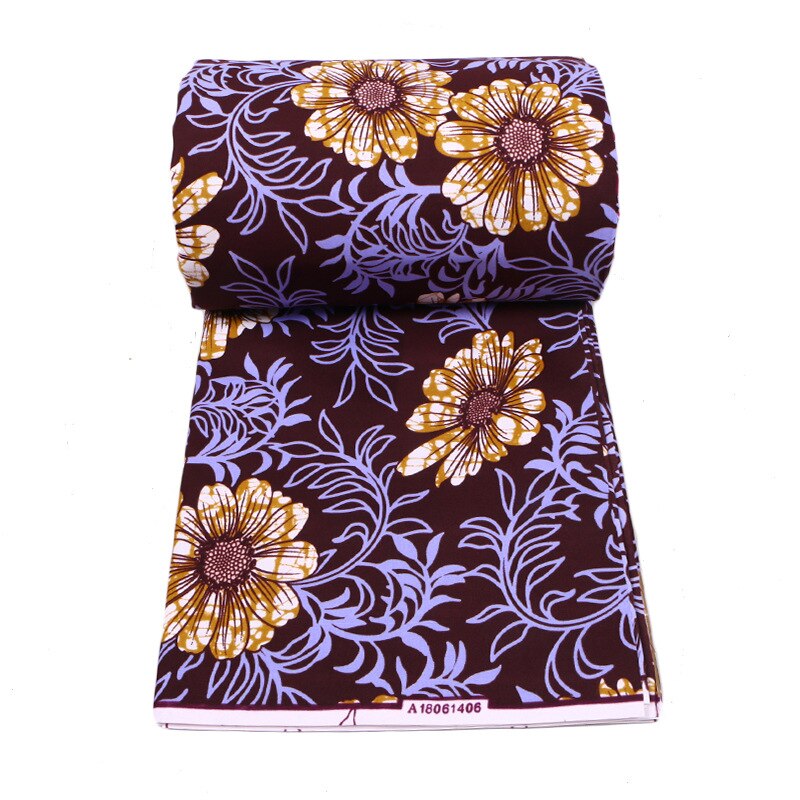 Rich Botanical Bloom Fabric – Earthy Red Ankara Wax Print with Intricate Floral and Leaf Motifs main image 1