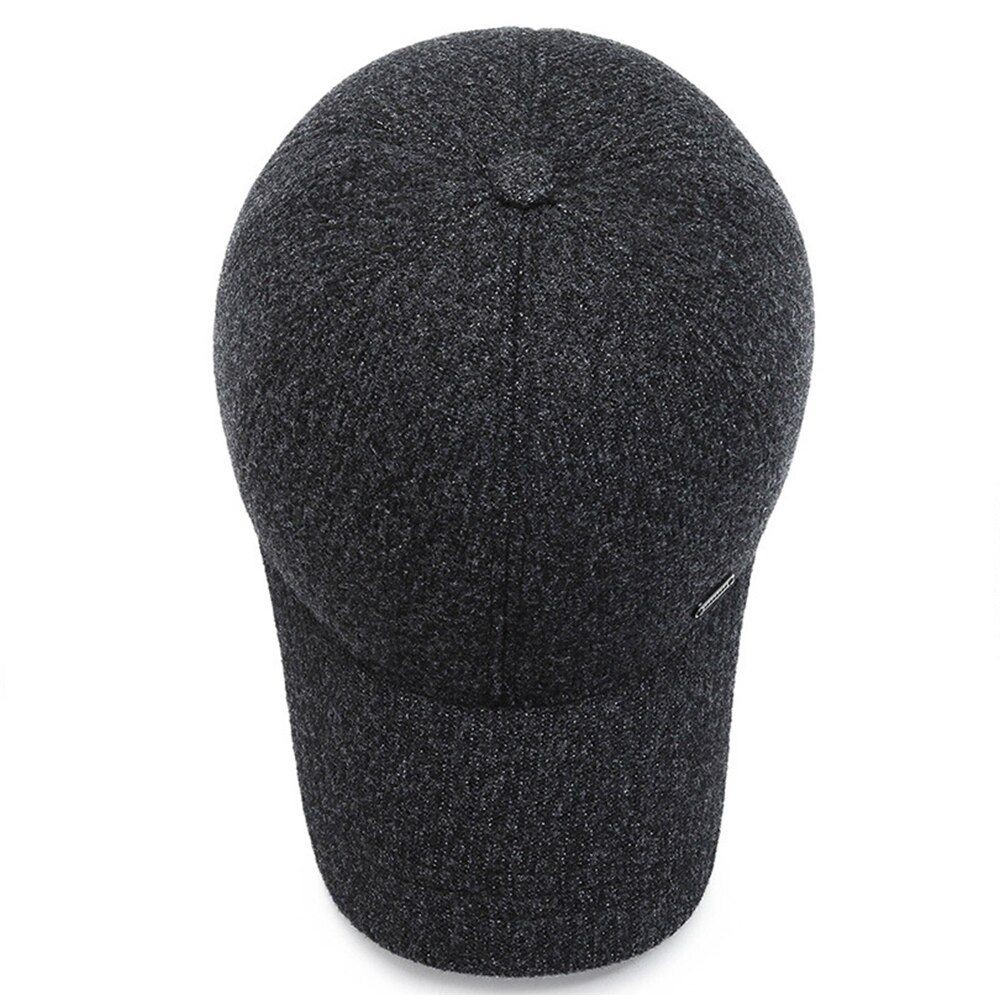 Fs masculino feminino inverno boné de beisebol com earflap preto cinza meia-idade pai chapéus ao ar livre quente proteção de orelha ciclismo gorras