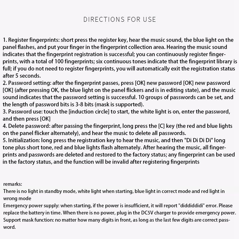 G16 Vingerafdruk Elektrische Kast Lade Lock Keypad Met Twee Installatie Methoden Voor Office Home Bank
