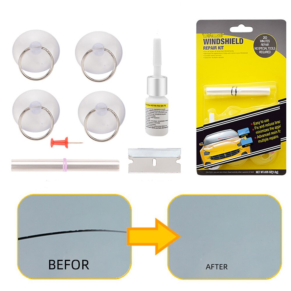 Car Window Curing Glue DIY Seamless Universal Auto Crack Removal Restore Tool Glass Scratch Windshield Repair Kit
